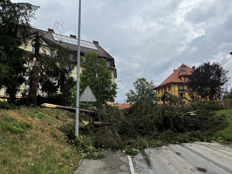 Une délégation jurassienne de dix hommes de la protection civile sont à l'oeuvre à La Chaux-de-Fonds à la suite du violent orage qui a frappé les Montagnes neuchâteloises.