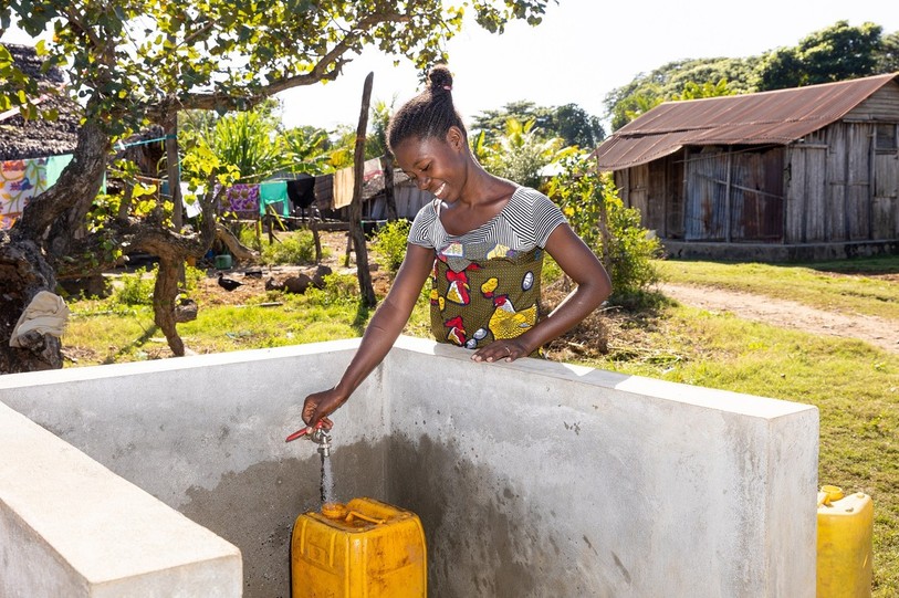 Projet de distribution d'eau dans un village à Madagascar auquel Nicolas Morand a participé.