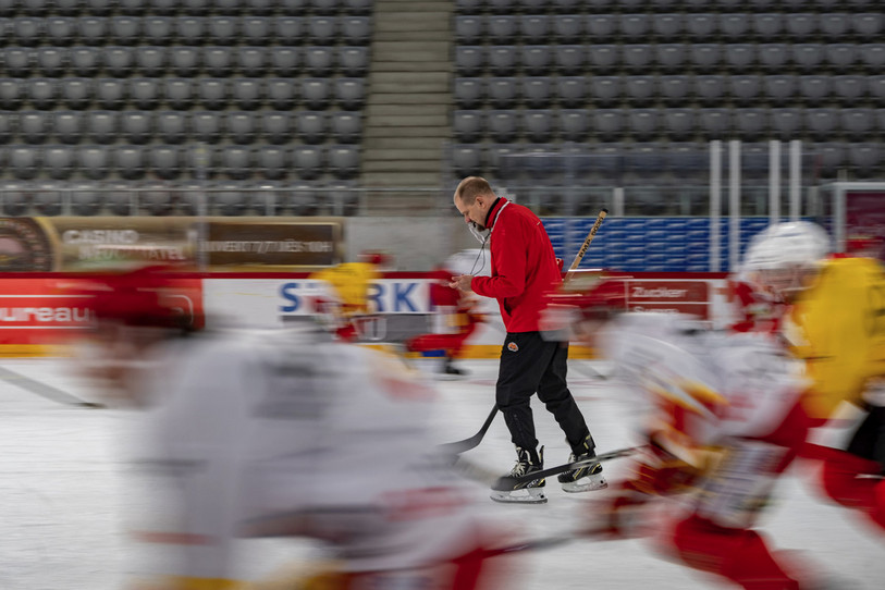 Petri Matikainen a fait suer ses nouveau joueurs. (Jonas Scheck).