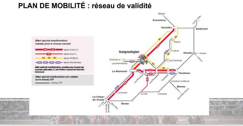 Le plan de mobilité déployé pour le Marché-Concours. (Image : CJ).