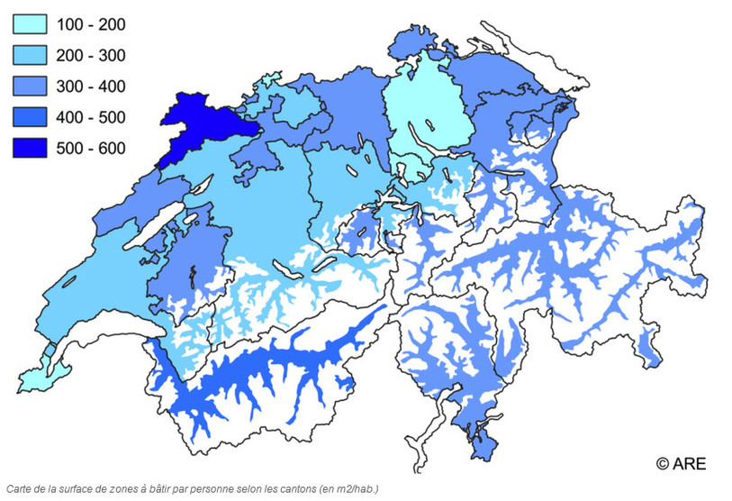Le Jura, champion suisse des cantons avec le plus de zone à bâtir par habitant (photo: ARE, Office fédéral du développement territorial).