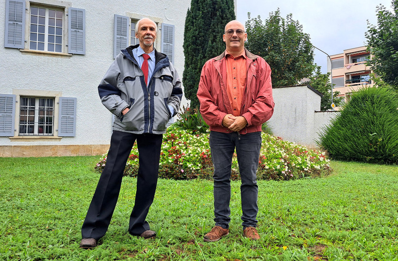Alec Schaerer (à gauche) et Pascal Prince roulent pour les couleurs du mouvement HelvEthica. (Photo: HelvEthica)