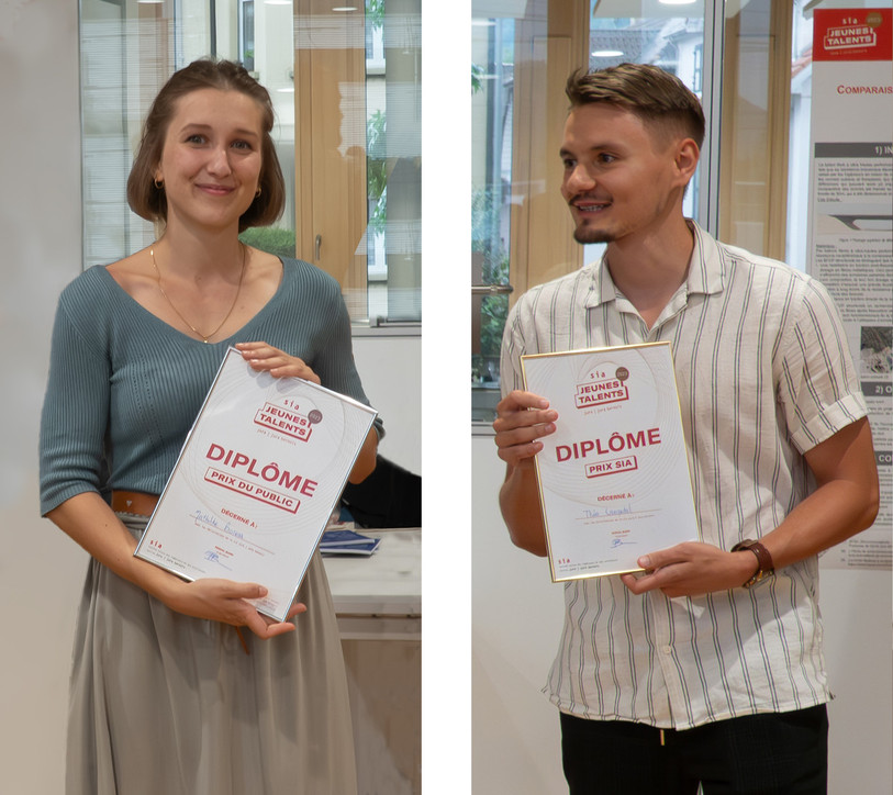 Mathilde Boross et Théo Campedel ont été récompensés pour leur travail. Photo : SIA