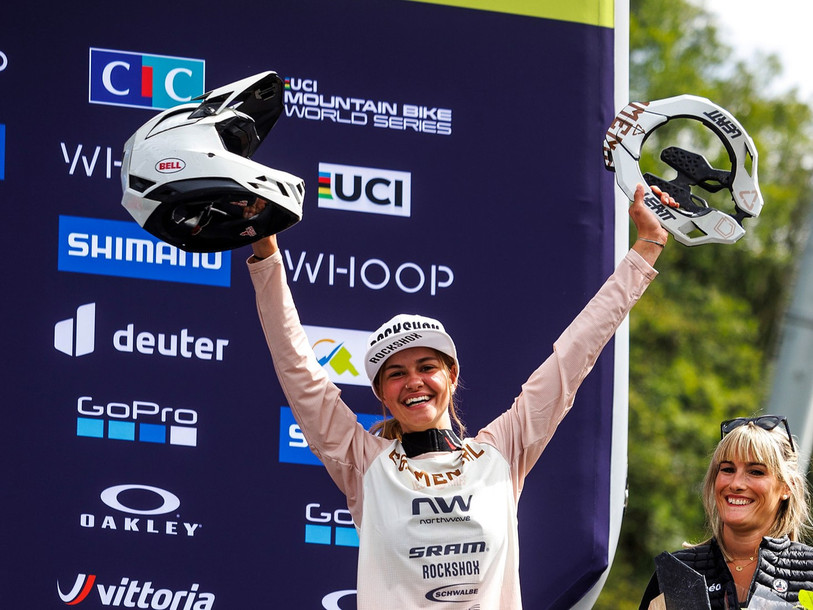 Lisa Baumann sur le podium. (Photo : L. Baumann)