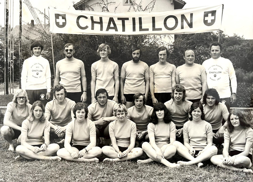 L'équipe de Châtillon qui a brillé à « Jeux sans frontières » il y a exactement 50 ans, en 1973. (Photo: Georges Humard)