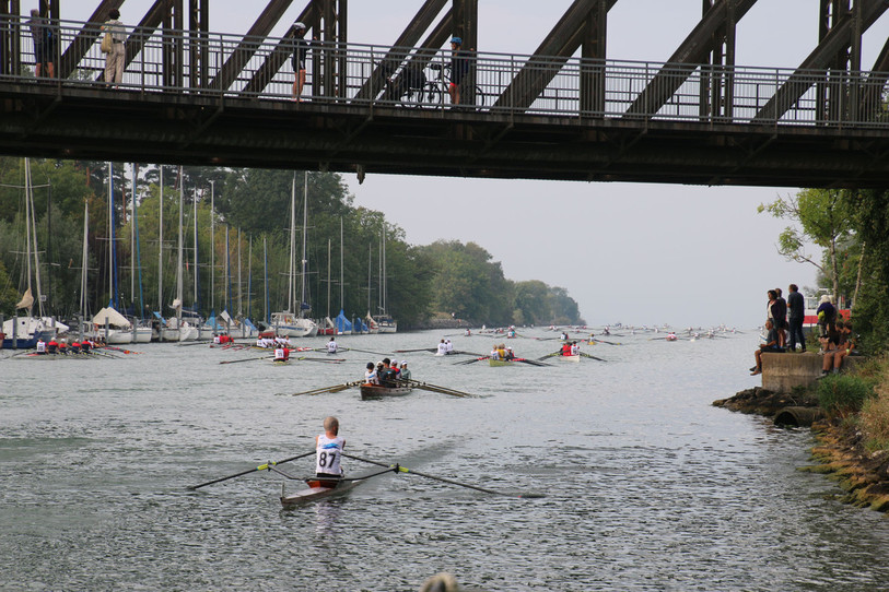 Les amoureux d'aviron ont pu retrouver le tracé d'origine de la compétition, après une édition déplacée en 2022 en raison de la météo. (photo : BILAC)