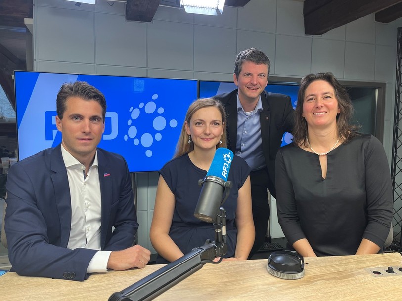 Les candidats du PLRJ au Conseil national. (de gauche à droite : Nicolas Kocher, Anne Sulliger, Yann Rufer, Irène Donzé)