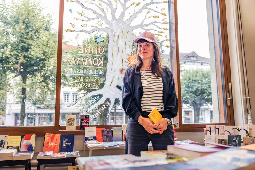 Catherine Kohler, gérante de la librairie Bostryche à Bienne. (photo : Dominik Rickli)