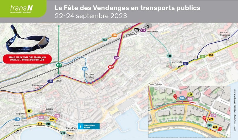 Plan des transports lors de la Fête des vendanges 2023