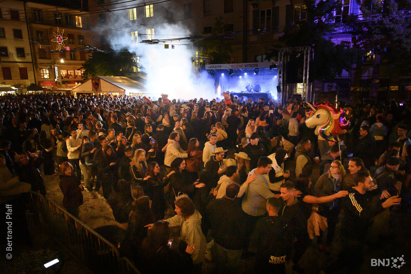 Le concept de la place Numa-Droz est aussi repensé pour l'édition 2025 de la Fête des vendanges. (Photo : Bertrand Pfaff)