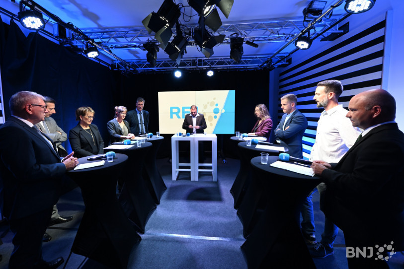 Les candidats jurassiens au Conseil des États ont débattu
jeudi sur RFJ. (Photo : Georges Henz).