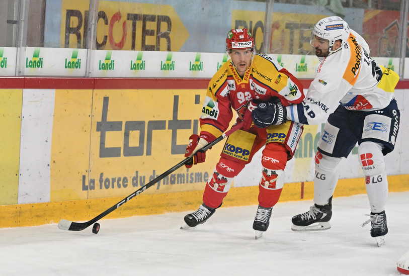 Le capitaine du HC Bienne Gaëtan Haas face à Ambri (photo : Georges Henz).