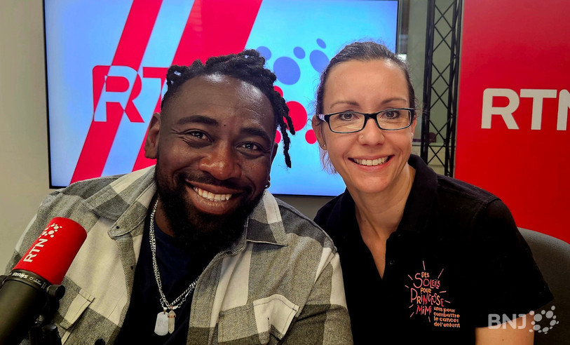 Christian Mukuna, parrain de l’association Des Soleils pour Princesse Mimi, en compagnie de la présidente, Florianne Weiss.