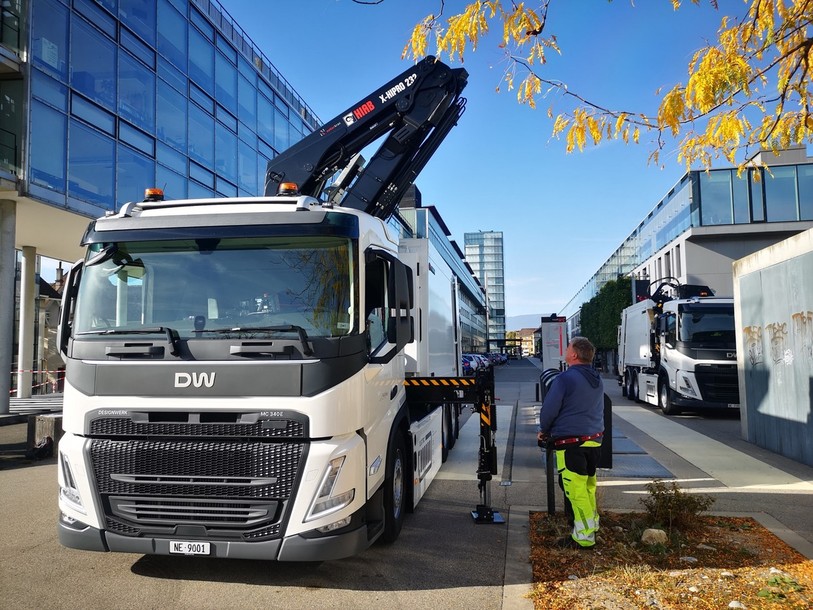 Un des deux nouveaux camions-poubelles électriques de la Ville de Neuchâtel. (Photo : Ville de Neuchâtel)