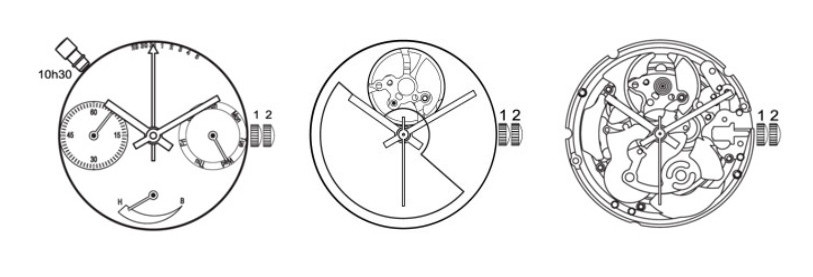 STP 2-12 (réserve de marche)  /  STP 5-21 (balancier visible)  /  STP 6-21 (squelettisé)