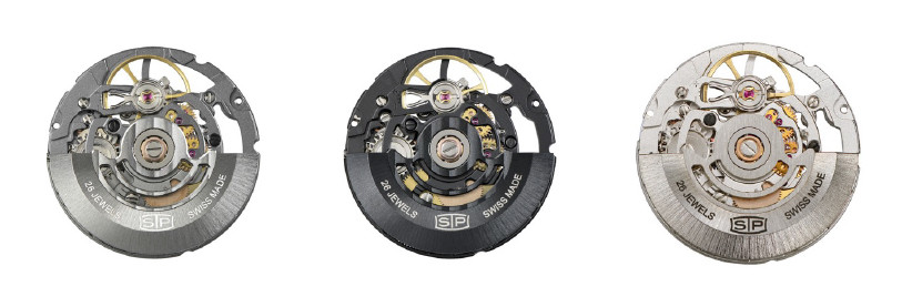 Exemples de finitions colorées de mouvements squelettés