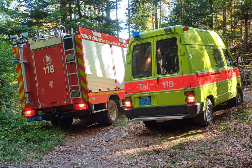 L'intervention a duré environ deux heures vendredi après-midi au-dessus d'Asuel (Photo : SIS La Baroche)