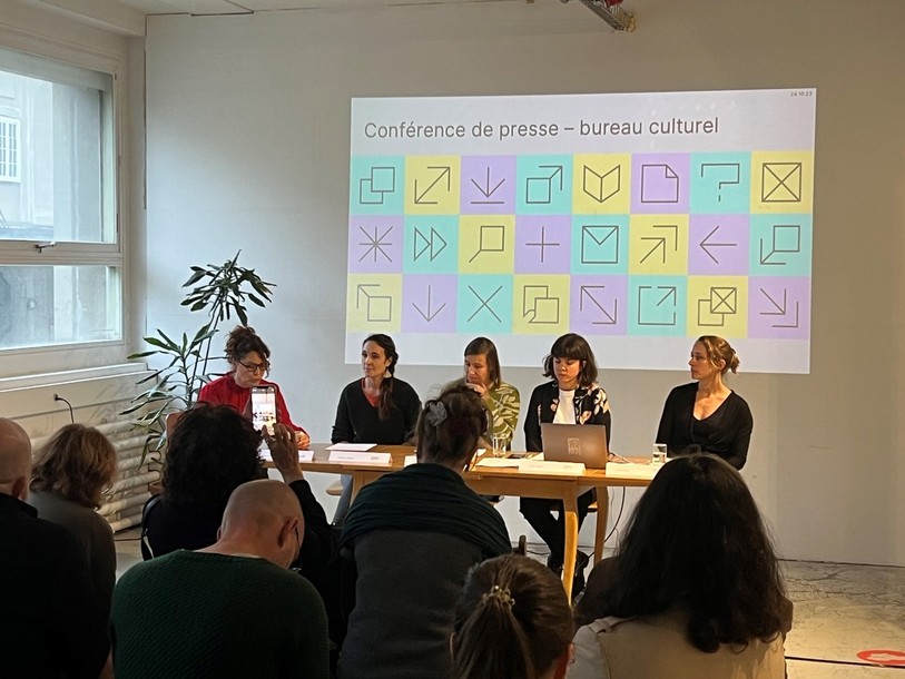 Marie-Thérèse Bonadonna (à gauche) et les membres de Culturecom ont présenté mardi le projet de bureau culturel.