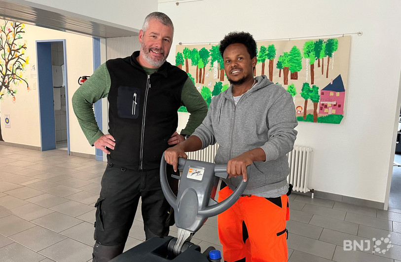 Yann Weiss et Shishay Kidane en plein travail.