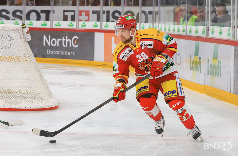 International letton, l'attaquant Rihards Bukarts quitte le HC Bienne. (Photo: Mauricette Schnider)