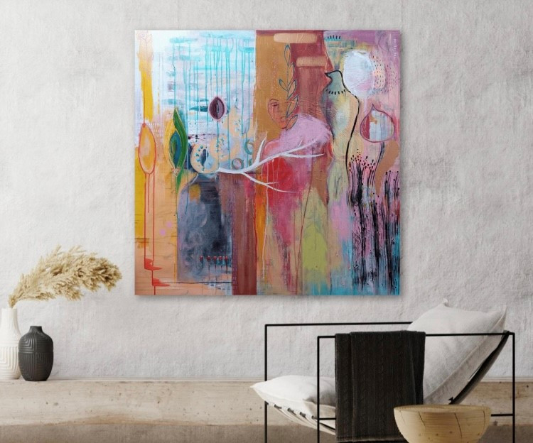 Un exemple d’œuvre à essayer dans son salon  : le tableau de l’artiste Verena Fey (Photo : Verena Fey Iazzu)