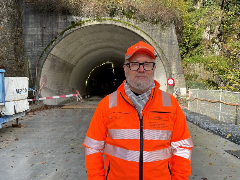 Olivier Floc'hic, porte-parole de l'OFROU pour la Suisse-romande présente l'avancée du projet.