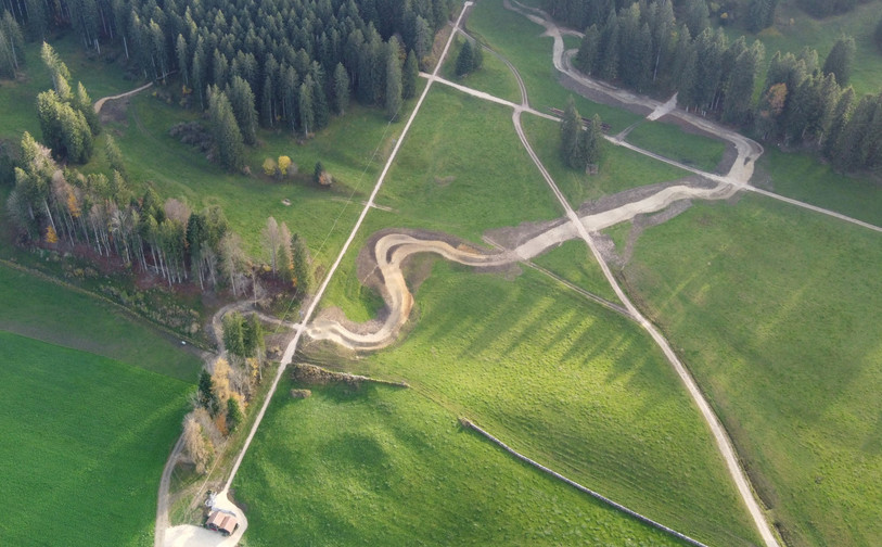Le Bikepark de Valbirse vu du ciel. (Photo : Luca Micheli)
