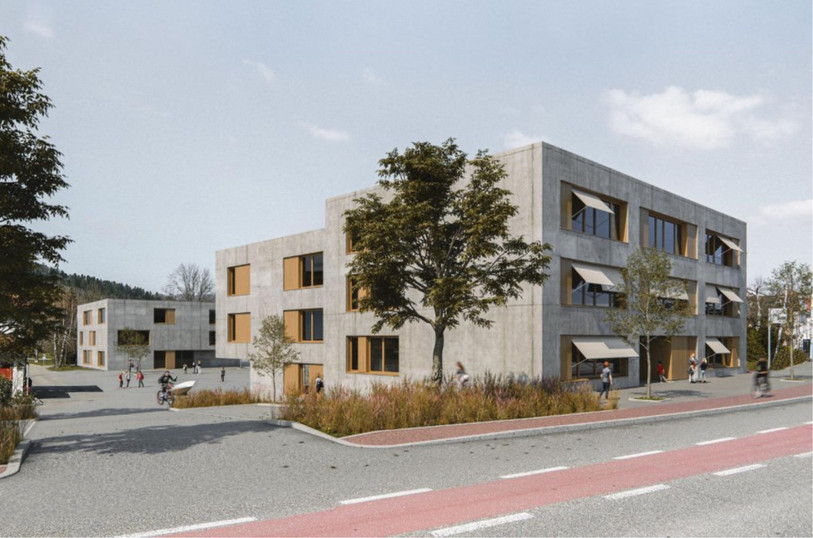 Le nouveau complexe scolaire de Courrendlin verra intégralement le jour (photo: commune de Courrendlin).