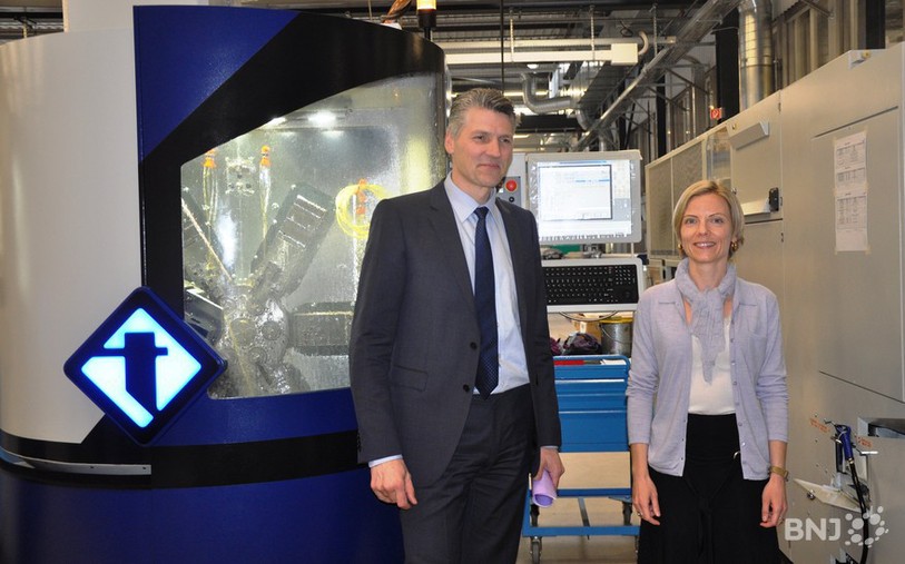 Le directeur de Tornos, Mickael Hauser et la directrice financière ad intérim, Sabine Magnollay