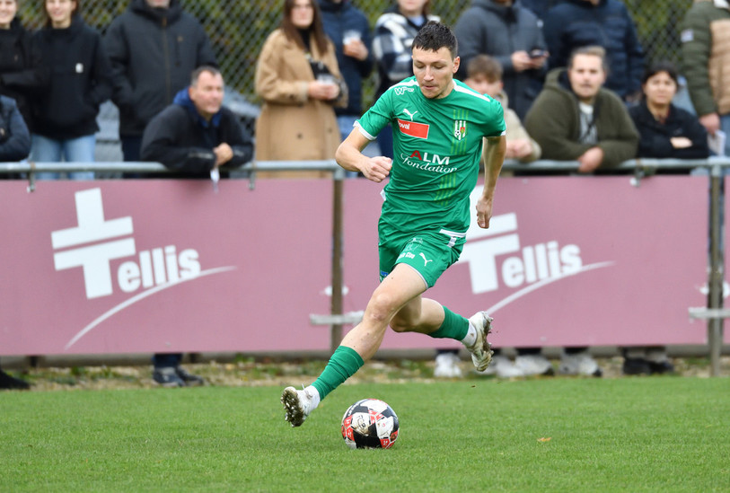 Antoine Rossé du FC Courtételle a manqué une belle occasion en fin de match. (photo : archives/Georges Henz).