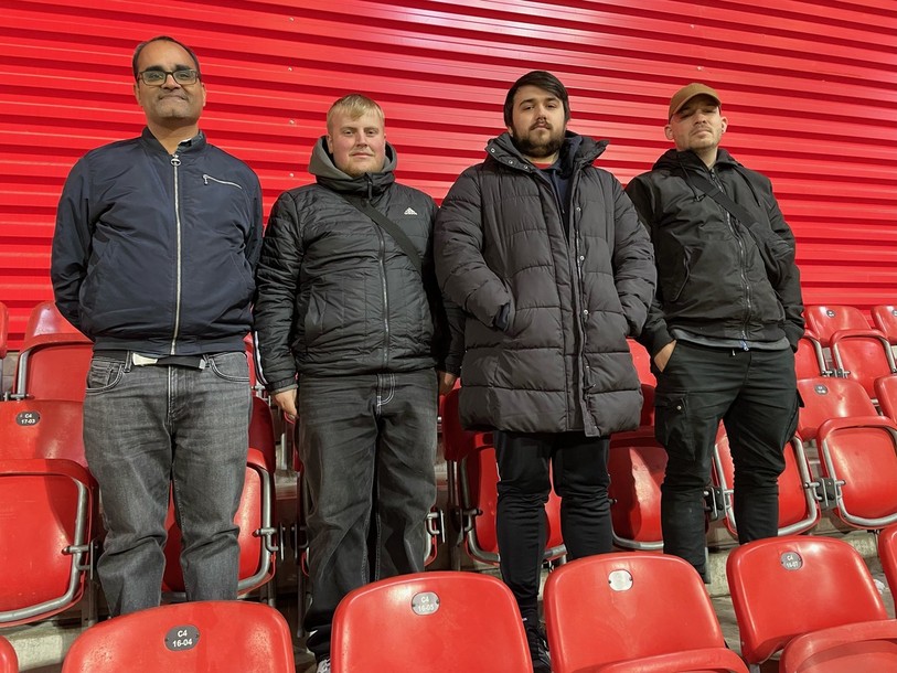 Quatre des cinq membres de « Xamcast ». De gauche à droite : Mirco Capelli, Alexis Zwahlen, Mikael Merluzzo et Samuel Hofmann. (Photo : Xamcast)