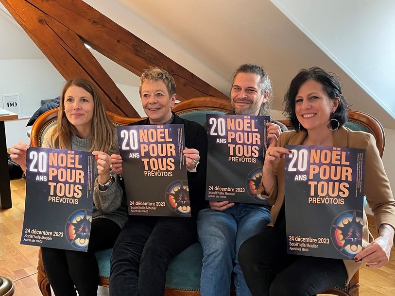 De gauche à droite : Laure Gigandet, Frédérique Guinchard, Claude Mayland et Claudia Dubacher ont présenté le 20e anniversaire du Noël Pour Tous Prévôtois.