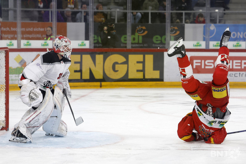 Kevin Pasche a mené la vie dure au HC Bienne. (Photo : KEYSTONE/Peter Klaunzer).