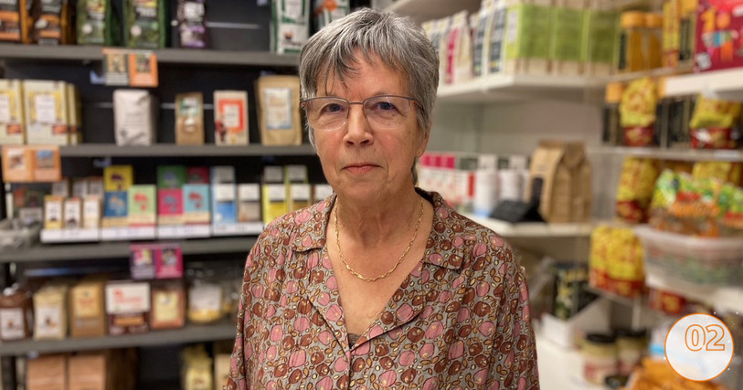 Geneviève Gloor, gérante du Magasin du Monde de Moutier. Le magasin fête ce week-end ses 30 ans d'existence dans la cité prévôtoise.