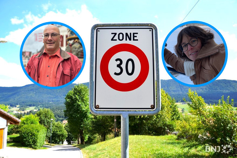 Pascal Prince de Mobilitant.org et Christelle Vallat de l'ATE Jura débattent des zones 30 ce mercredi à 18h20.