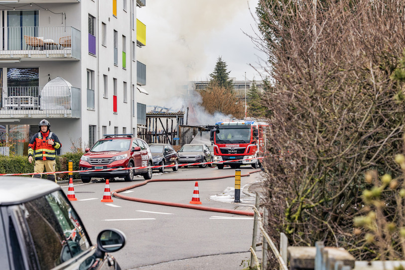 Le feu s'est déclaré dans la matinée de mercredi. (Photo : Dominick Rickli)