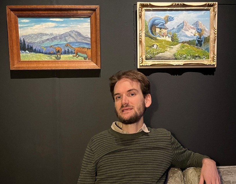 Les œuvres sont à admirer au Musée d’histoire naturelle de Neuchâtel, dans le cadre de l'exposition «Platéosaure, ceci est un dinosaure». (Photo : Jérôme Léchot)