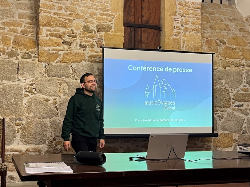 Nicolas Fallet lors de la conférence de presse de présentation de musicÔvignes