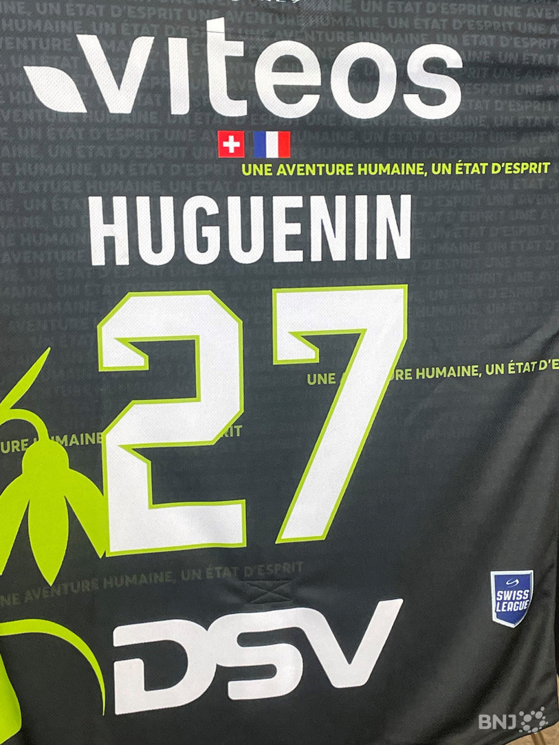 Le dos du maillot spécial d'Anthony Huguenin.