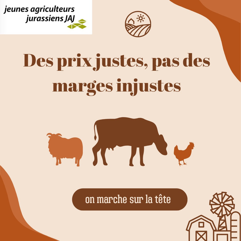 Les Jeunes agriculteurs jurassiens appellent leurs membres à soutenir le mouvement « On marche sur la tête ». (Photo : Jeunes agriculteurs jurassiens)