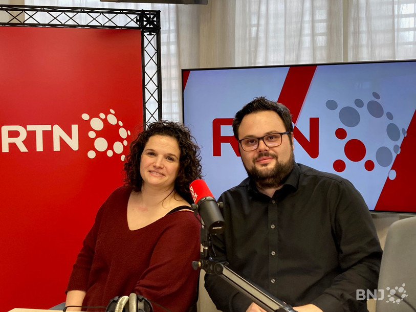 Baptiste Seghetto, actuel responsable d’antenne de RTN, et son adjointe, Jennifer Recoing.