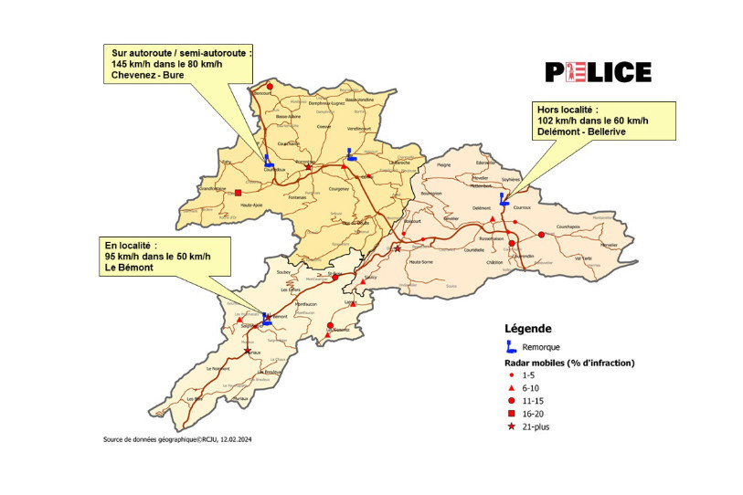 La police jurassienne a publié lundi ses statistiques sur la circulation routière du mois de janvier. (Image : Police cantonale jurassienne).