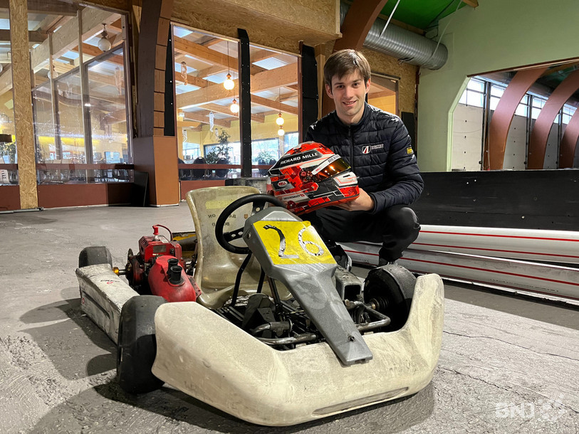 A 24 ans, Grégoire Saucy découvre le Championnat du monde d'endurance, lui qui a appris à conduire à 3 ans dans ce karting construit spécialement par ses frères.