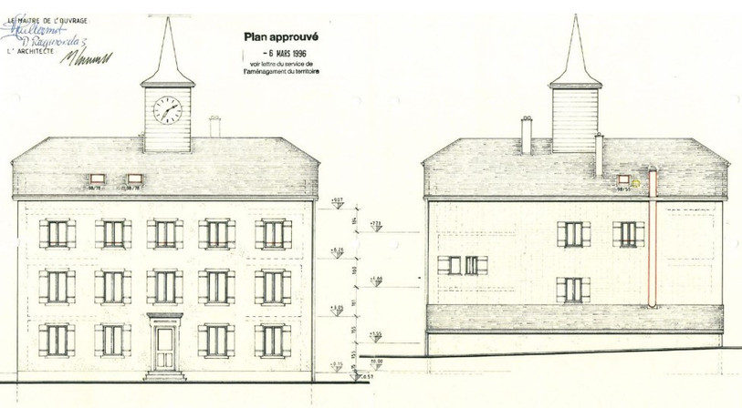Le bâtiment a été construit en 1870 et en partie rénové en 1996 (image : Commune de La Grande Béroche).