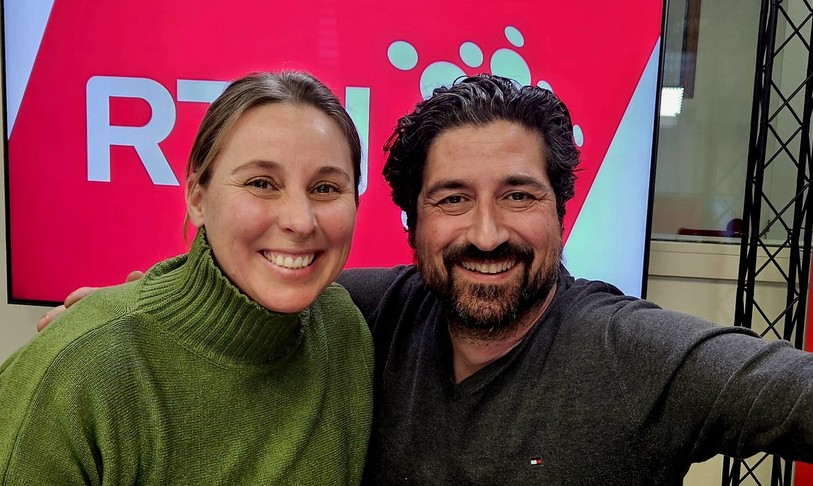 Virginie Sigrist, présidente de l’association avec Roberto Piacenti, son second, dans la Matinale.