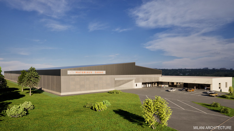 Une projection du nouveau centre logistique des Matériaux Sabag. (Image : Milani Architecture)
