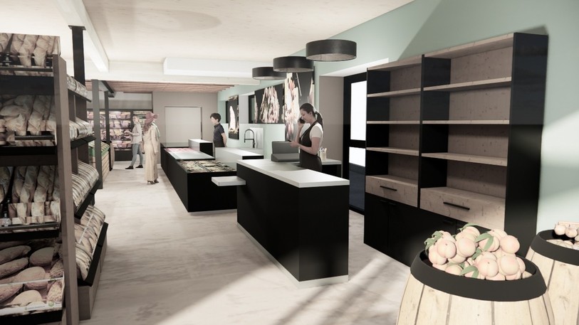 Voilà à quoi devrait ressemblé l'intérieur du nouveau magasin suprarégional de produits du terroir. (Image: Addesign)