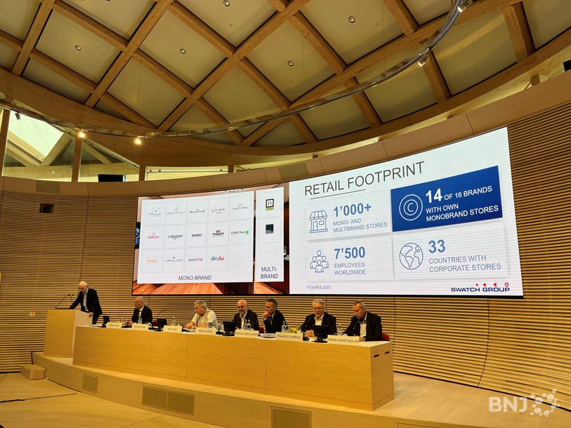 La direction générale du Swatch Group était réunie (presque) au complet ce jeudi à la Cité du Temps à Bienne pour présenter les résultats de l’année 2023