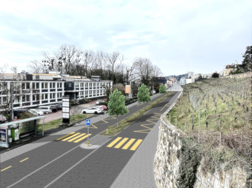 Le tronçon entre Saint-Blaise et Monruz est actuellement en cours de réfection. Pour le député vert'libéral Mauro Moruzzi, il s'agit d'un aménagement exemplaire qui allie réfection des routes et durabilité. (Photo : État de Neuchâtel)