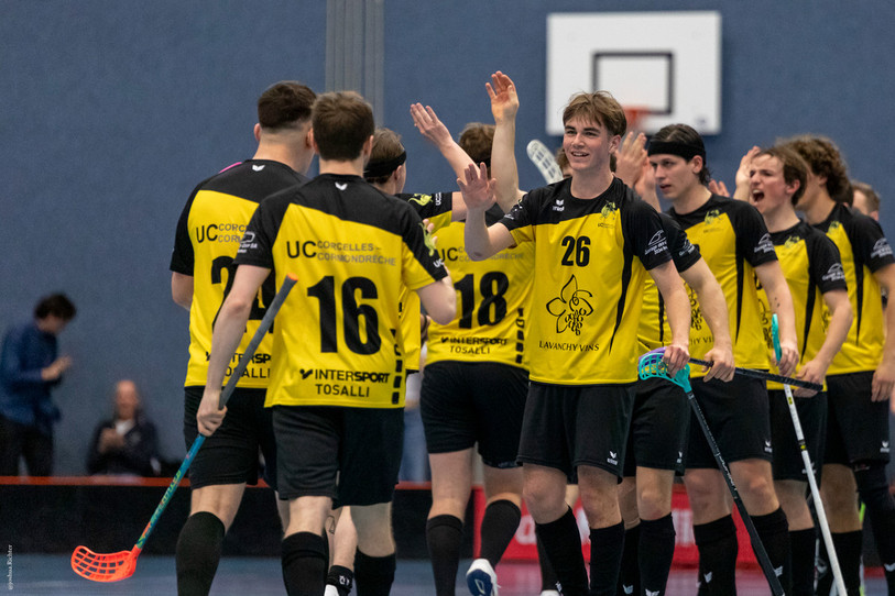 Les joueurs de l'UC Corcelles-Cormondrèche vont découvrir la 1re ligue dès ce week-end. (Photo Unihockey Corcelles)